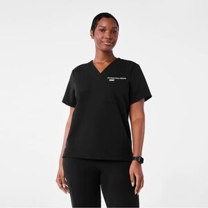 Figs Black Short Sleeve Women's Catalina Scrub Top Shirt Size Large